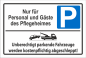 Preview: Parkplatzschild  Arzt-unberechtigt parkende Fahrzeuge werden kostenpflichtig abgeschleppt